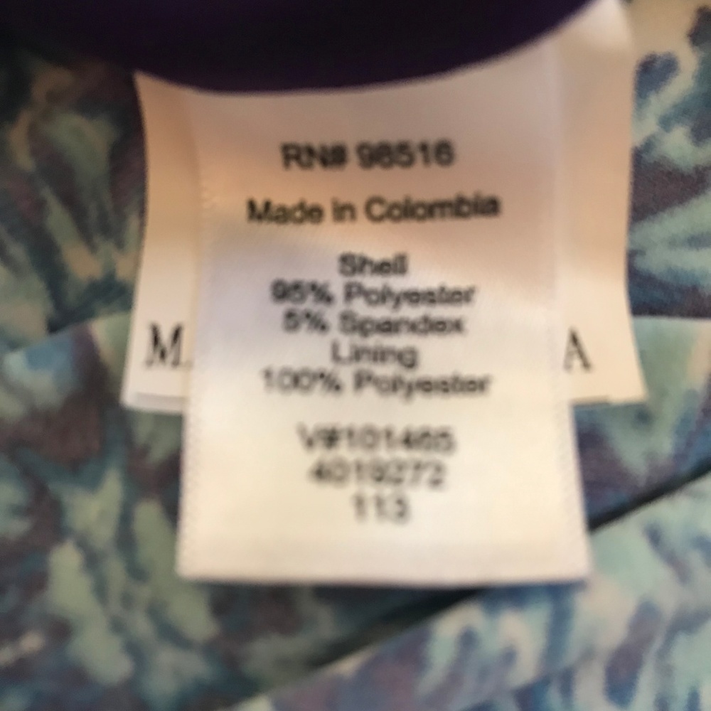 Coldwater Creek Indigo Abstract Floral Dress sz 4 - Picture 8 of 8